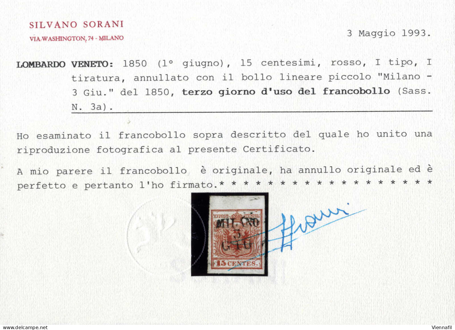 O/piece 1850, Lotto Di 22 Francobolli / Frammenti Da Milano Annullati Nei Primi Giorni D'uso Dal Secondo Al Ventitreesim - Lombardy-Venetia