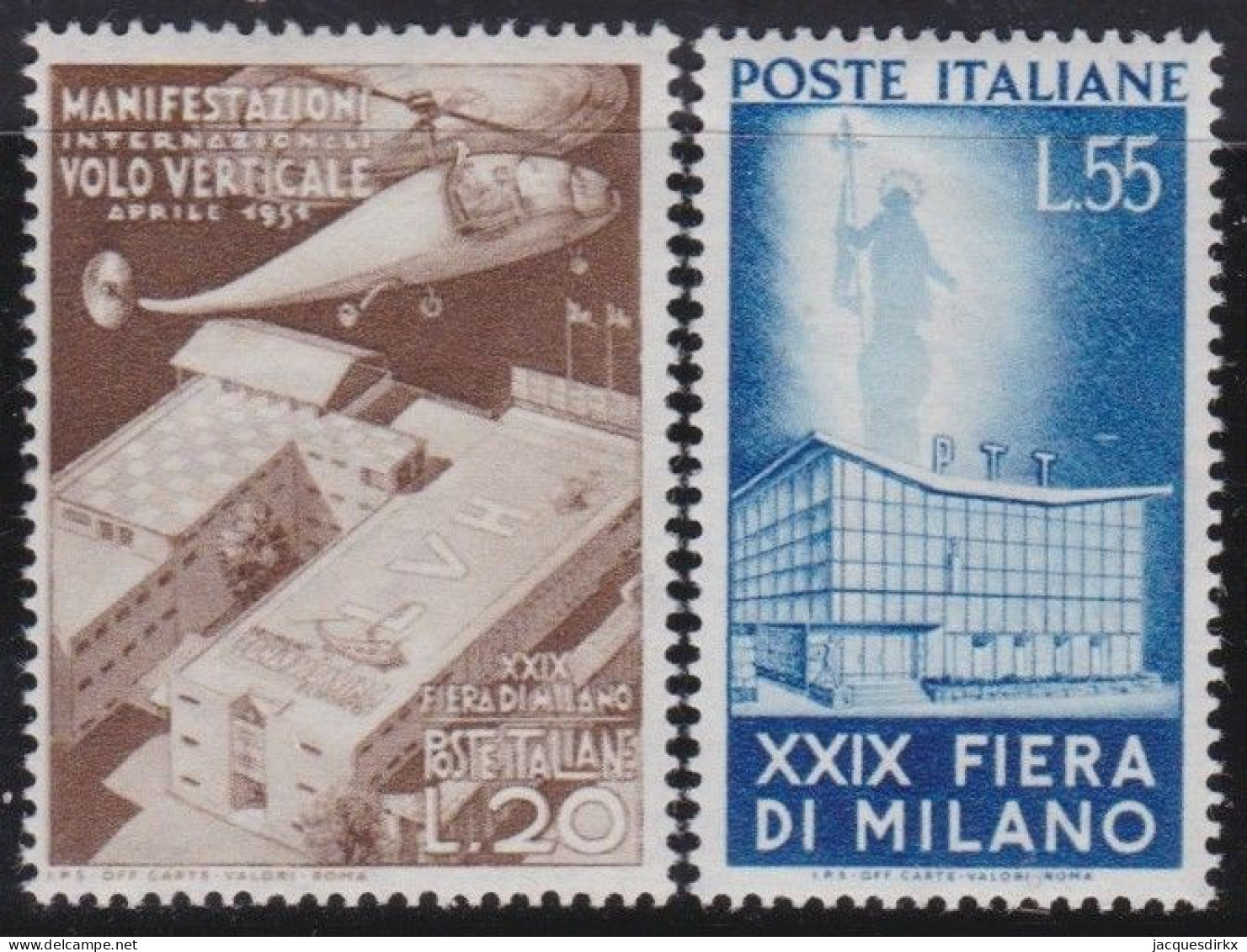 Italy   .  Y&T   .     595/596  (2 Scans)      .    **         .    MNH - 1946-60: Nuovi