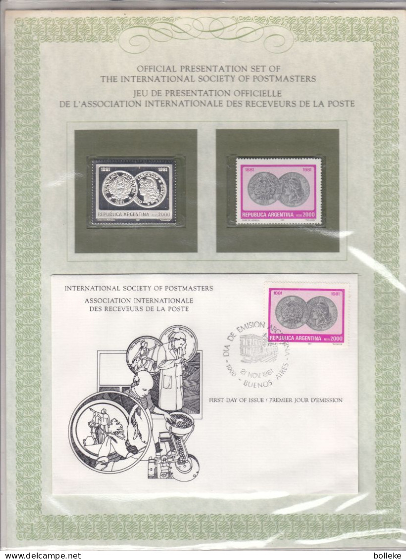 Argentine - Yvert 1270 + FDC + Timbre En Argent ** - GF - Monnaies - Avec Certificat - - Neufs