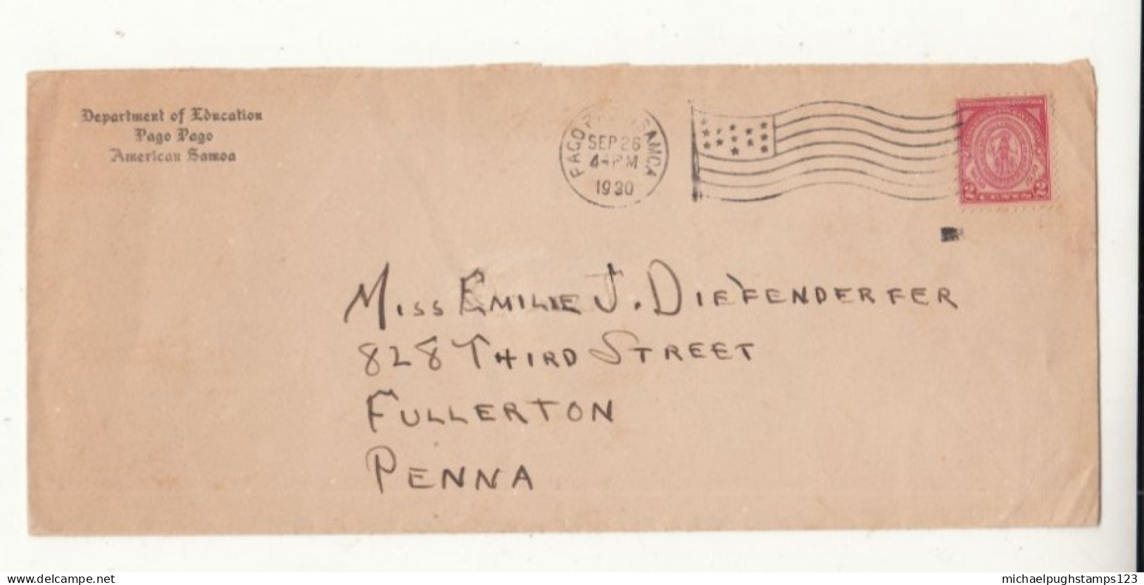 Samoa / Official Mail / U.S. / Education / Flag Cancels - Sonstige & Ohne Zuordnung