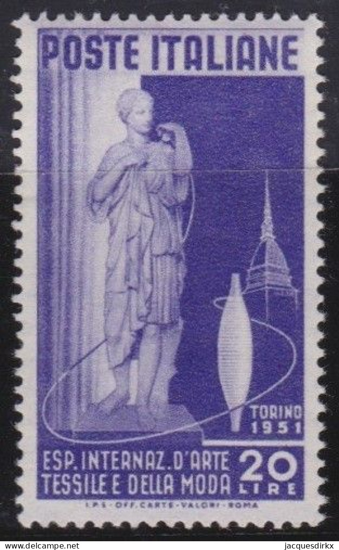 Italy   .  Y&T   .     598    .    *         .    Mint-hinged - 1946-60: Nuovi