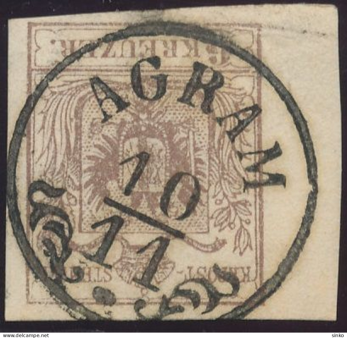 1850. Typography 6kr, AGRAM - ...-1867 Voorfilatelie