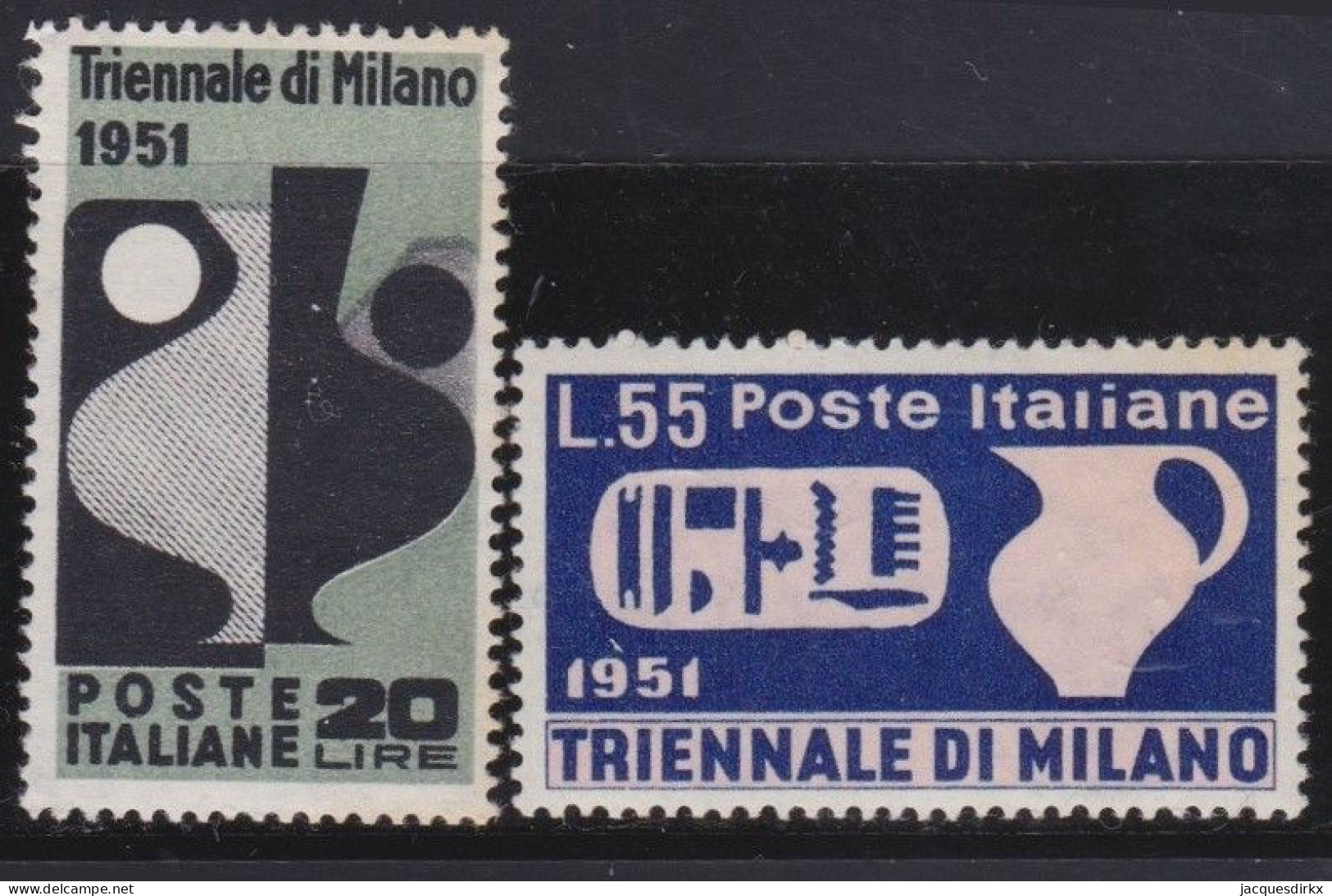 Italy   .  Y&T   .     605/606    .    *         .    Mint-hinged - 1946-60: Nuovi