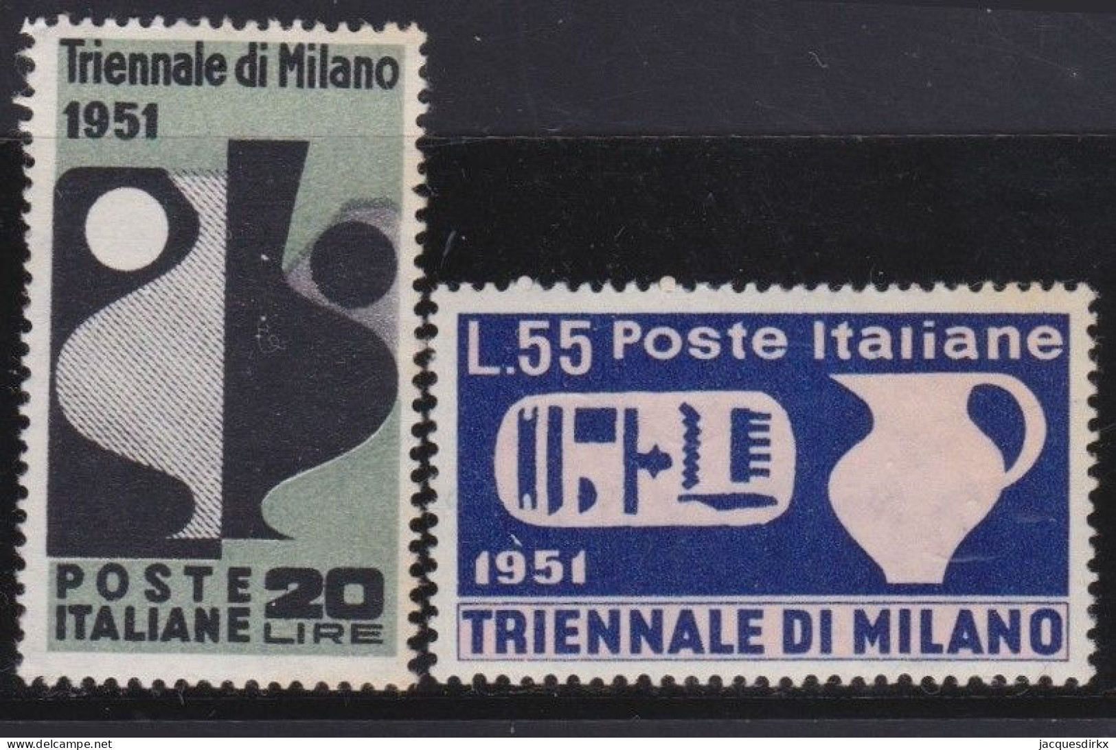 Italy   .  Y&T   .     605/606    .    *         .    Mint-hinged - 1946-60: Nuevos