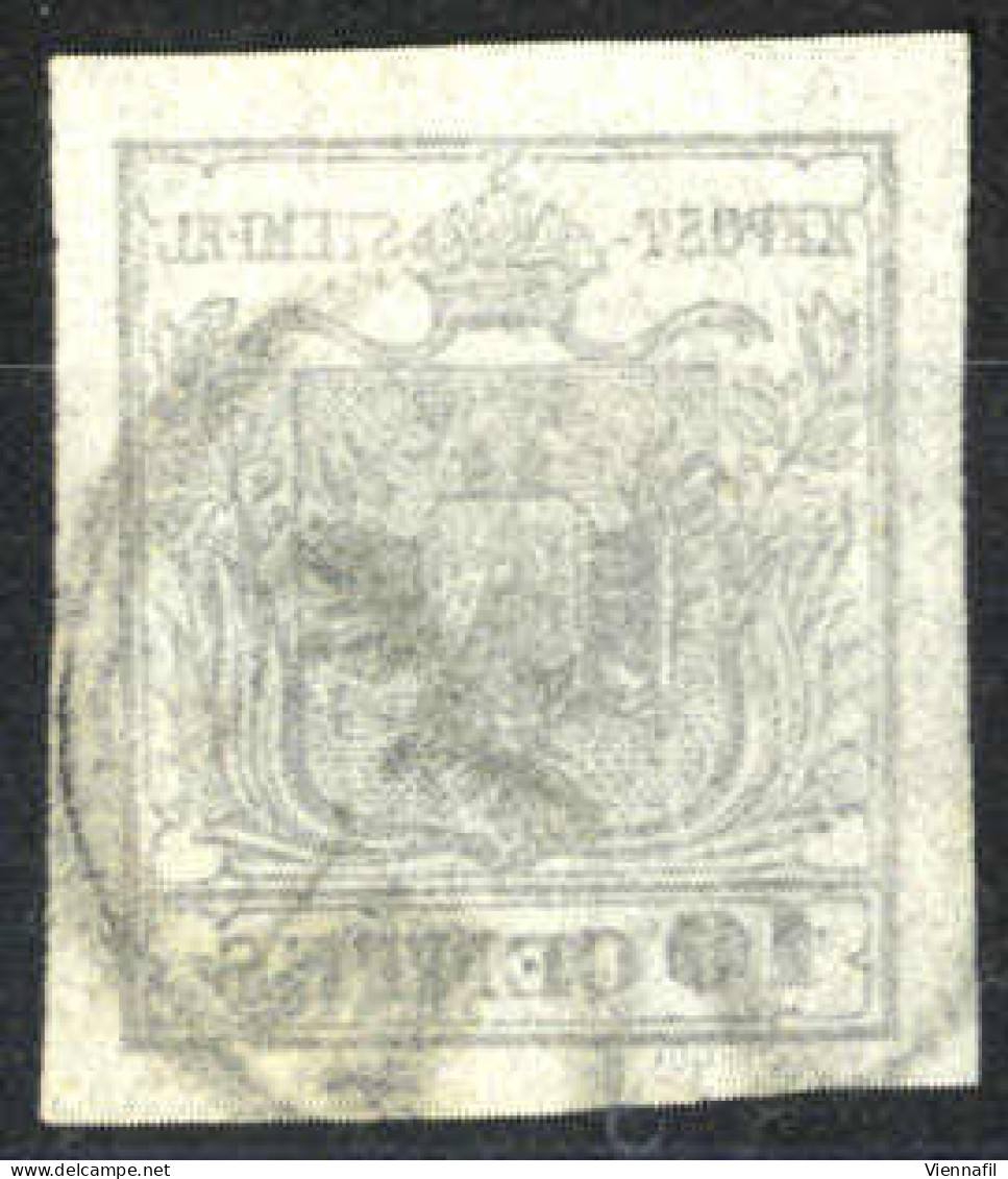 O 1850, 10 Cent. Nero, Sottotipo A, "decalco", Cert. Goller (Sass. 2f) - Lombardy-Venetia