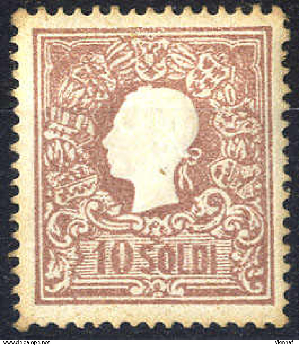 * 1858, 10 Soldi Bruno, Primo Tipo, Nuovo Con Gomma Originale, Molto Ben Centrato, Firmato Em. Diena Müller E Seitz (Sas - Lombardo-Vénétie