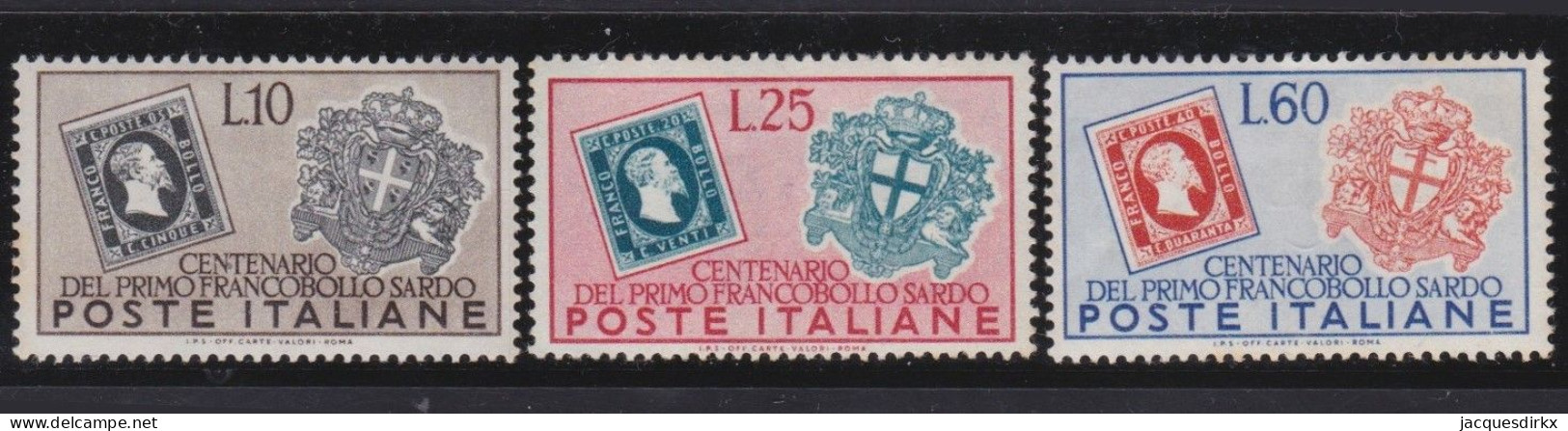 Italy   .  Y&T   .     610/612    .    *         .    Mint-hinged - 1946-60: Nuovi