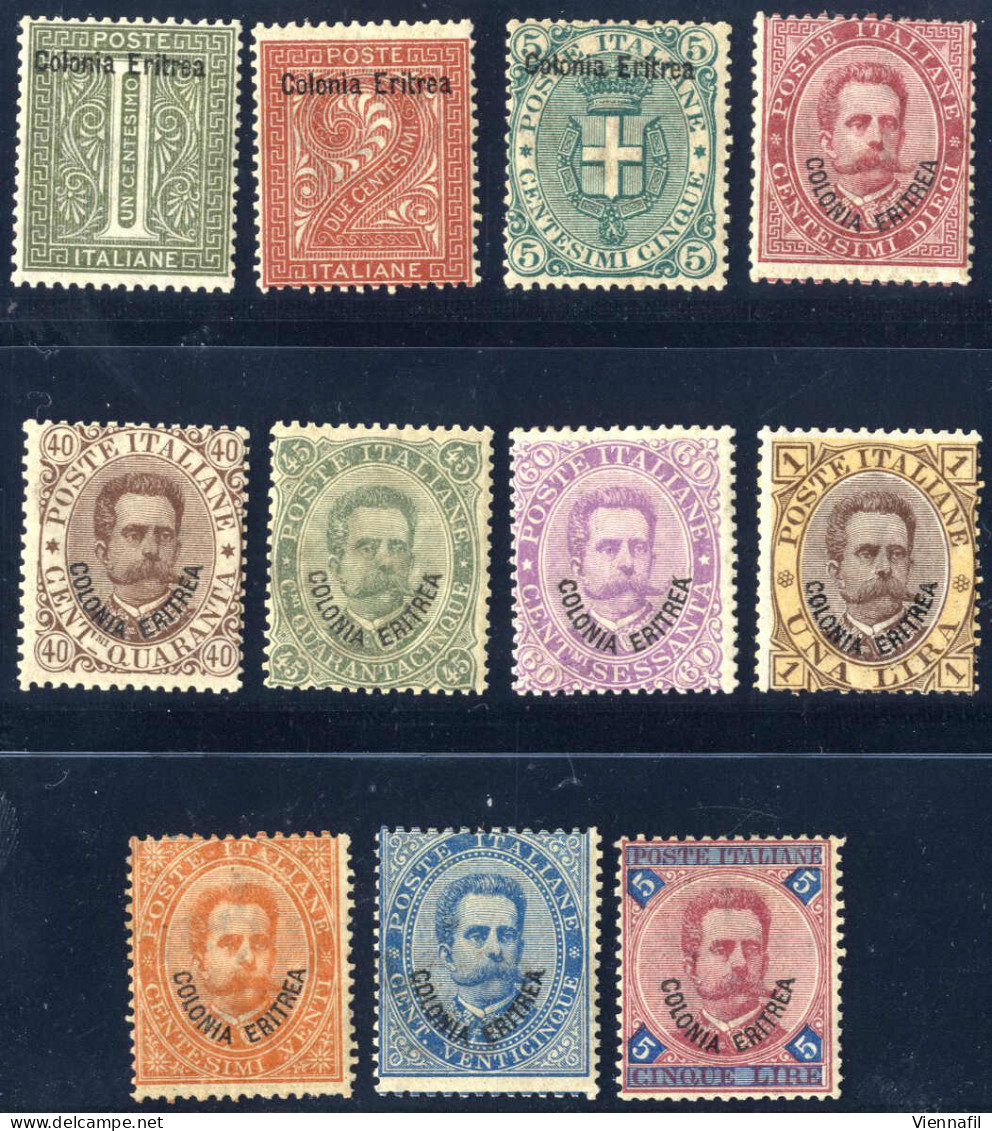 * 1893, Francobolli D'Italia Con Soprastampa "Colonia Eritrea", Serie Completa Di 11 Valori Nuova Con Gomma Originale A  - Eritrea