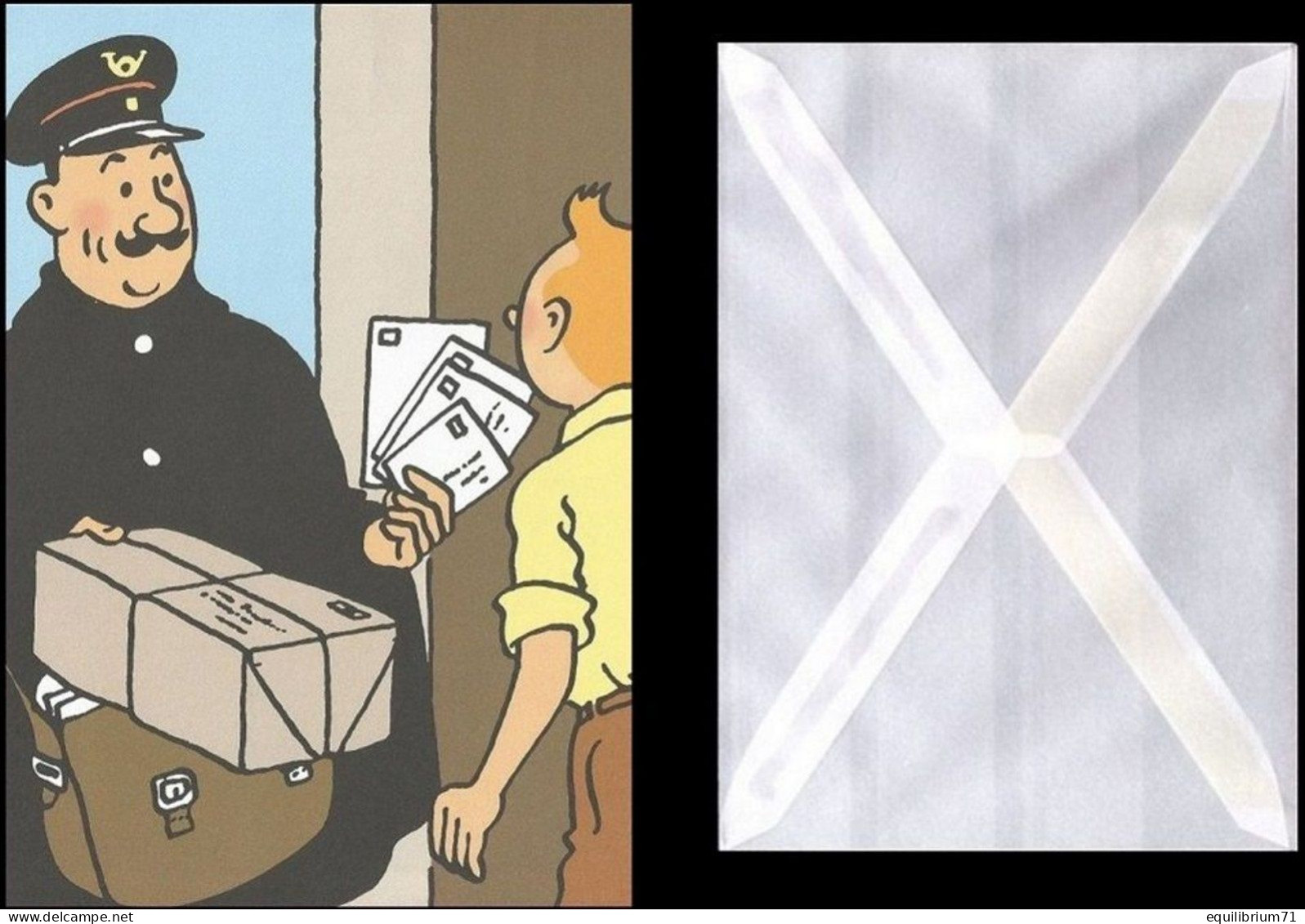 Set D'écriture - Tintin, Facteur / Kuifje Met Postbode / Tintin And Postman - Andere & Zonder Classificatie