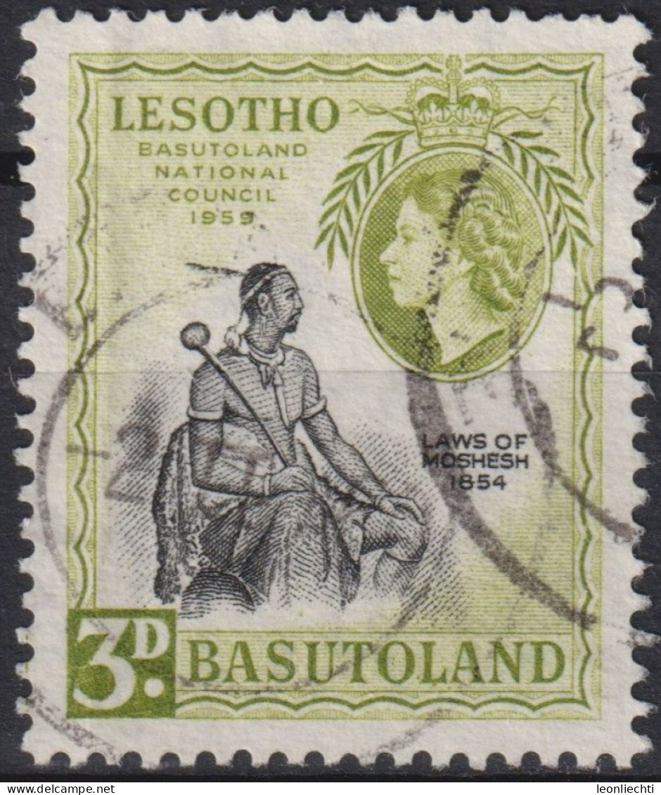 1959 Basutoland ° Mi:GB-BA 58, Sn:GB-BA 58, Yt:GB-BA 58, Chief Moshoeshoe, Basutoland National Council - 1933-1964 Colonia Británica