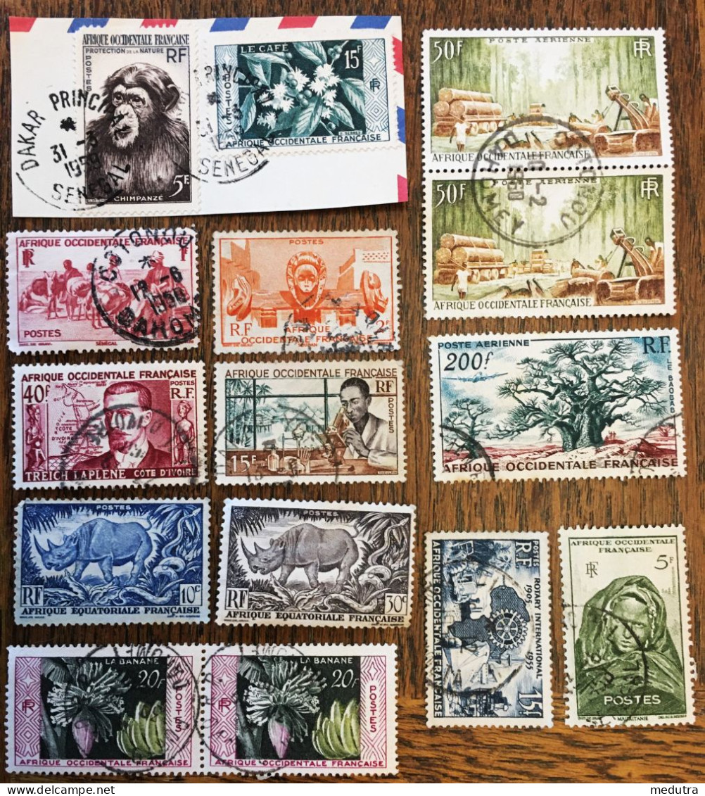 AOF Et AEF : 15 Timbres (13 AOF + 2 AEF) - Altri - Africa