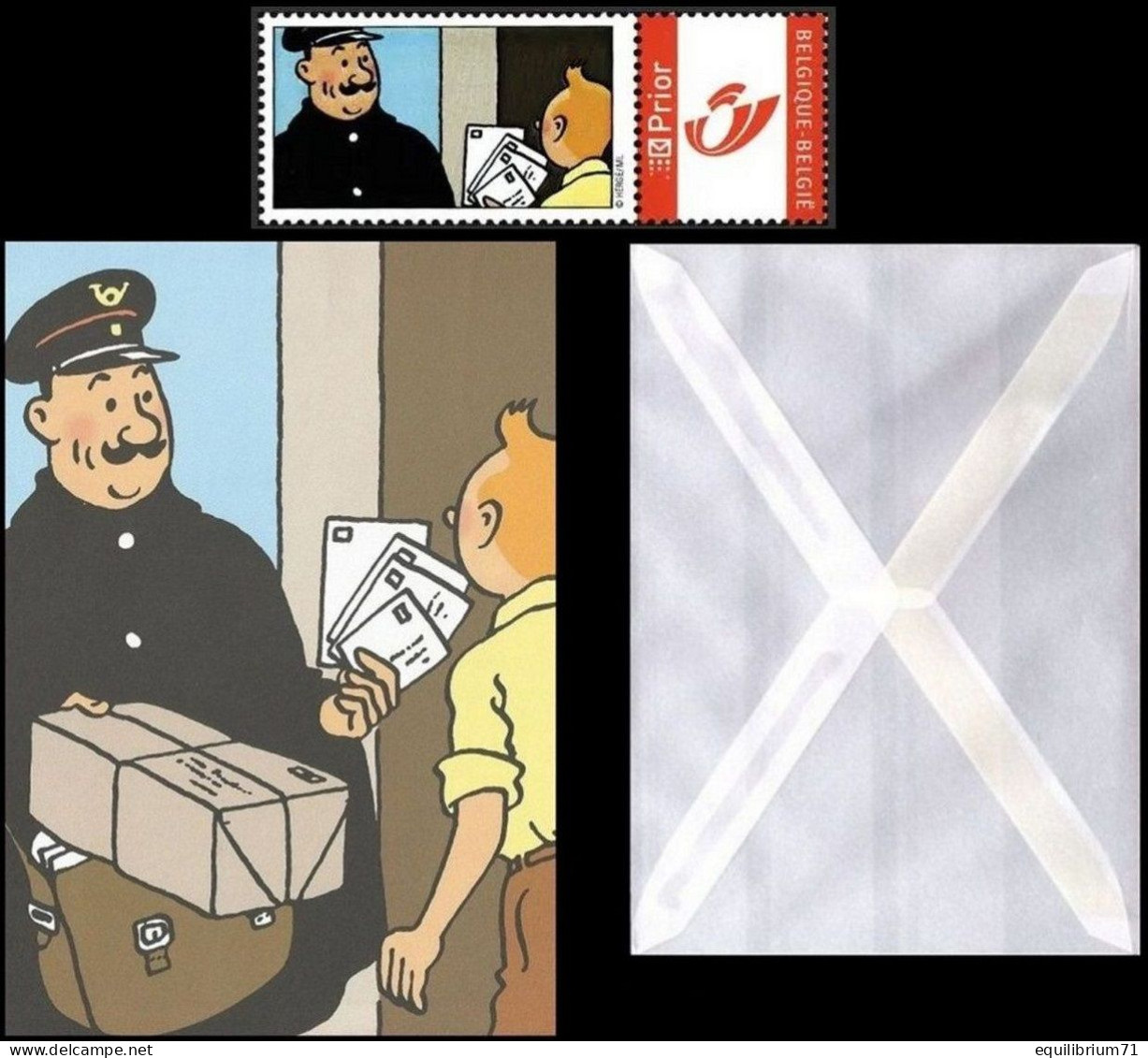 Set écriture/Schrijfset/Schreibset/Writing Kit + DUOSTAMP/MYSTAM** - Tintin, Facteur / Kuifje Met Postbode - Philabédés (comics)
