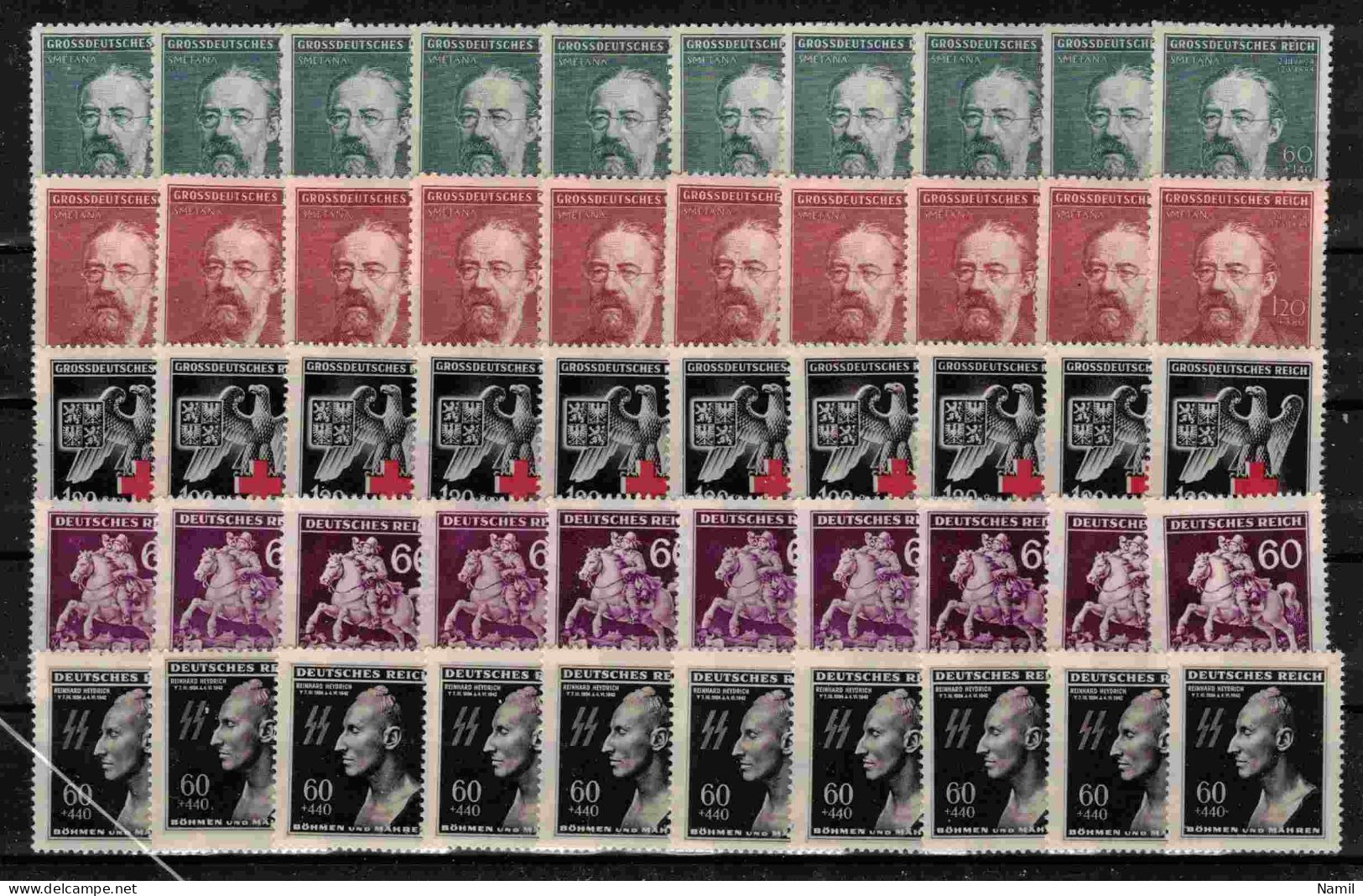 Boheme Et Moravie Lot Avec Timbres Neufs Sans Charniere, (MNH)** - Collections (sans Albums)