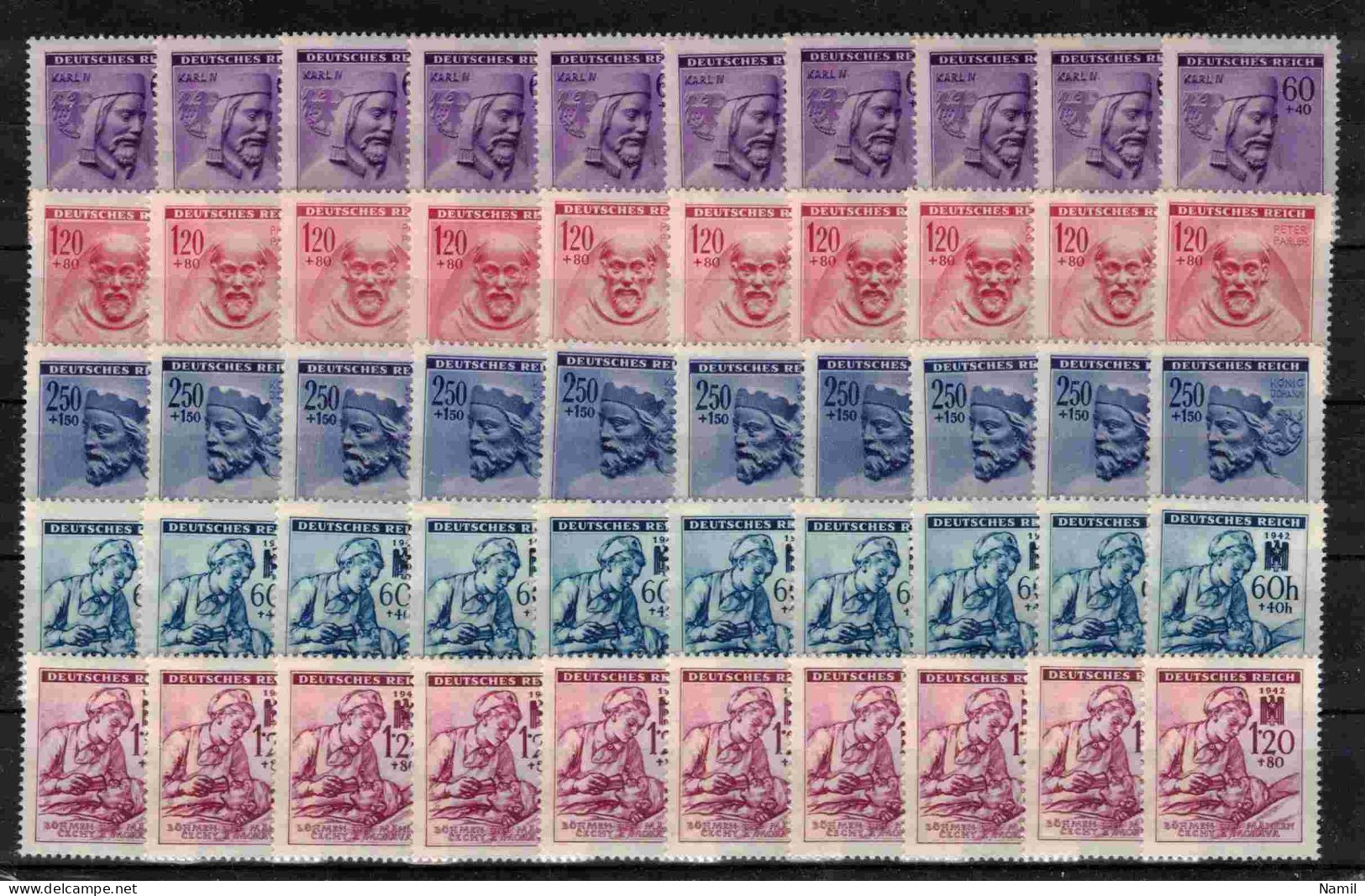 Boheme Et Moravie Lot Avec Timbres Neufs Sans Charniere, (MNH)** - Collections (sans Albums)