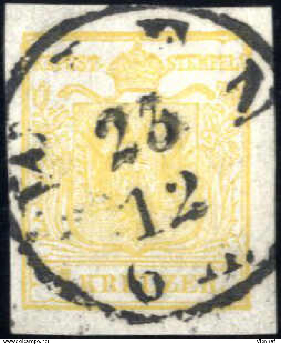 O 1850, 1 Kreuzer Goldgelb In Type I Auf Maschinenpapier, Gestempelt Wien, Befund + Signiert Seitz, ANK 1 I M / 320,- - Autres & Non Classés