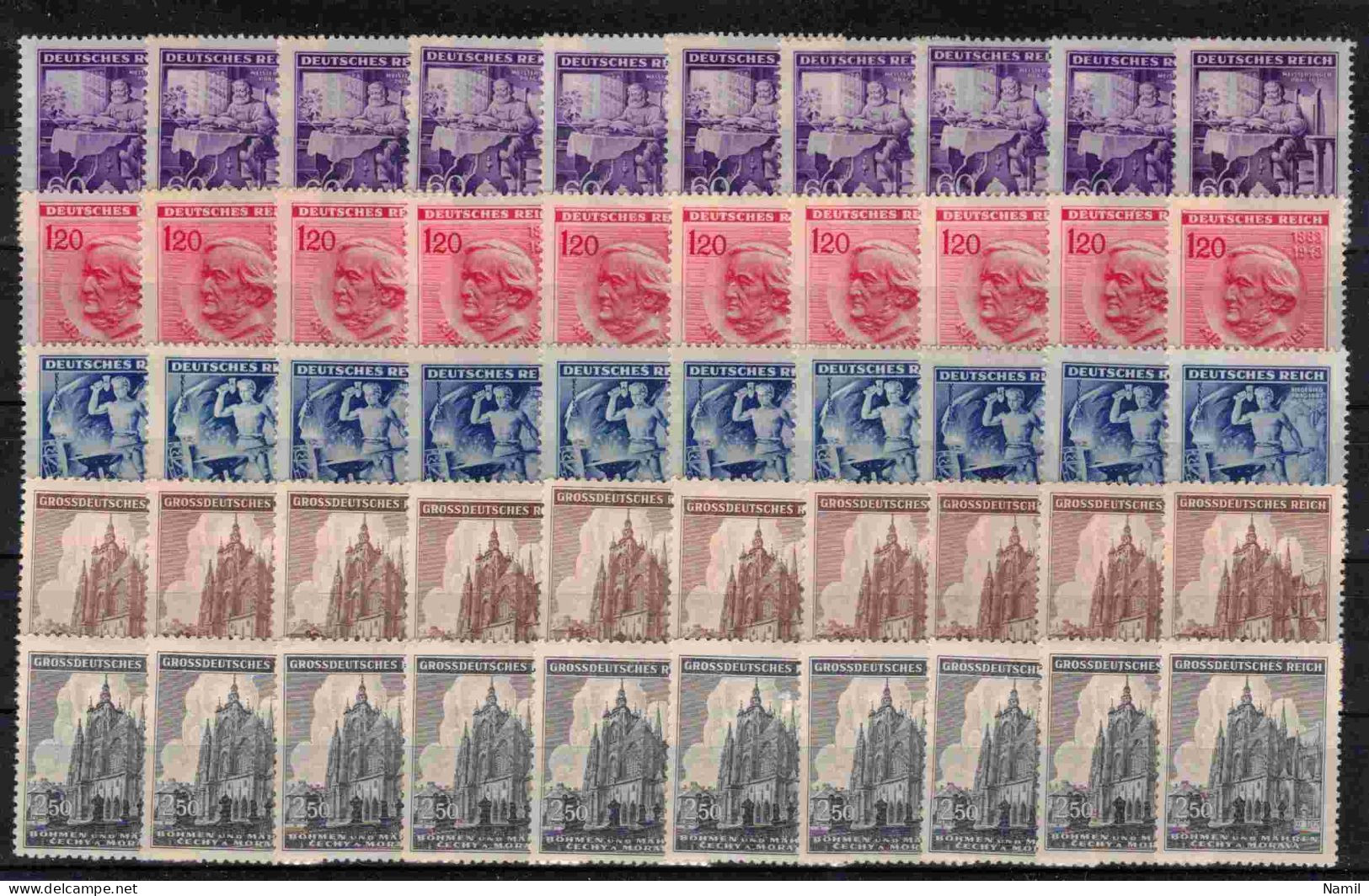 Boheme Et Moravie Lot Avec Timbres Neufs Sans Charniere, (MNH)** - Collections (sans Albums)