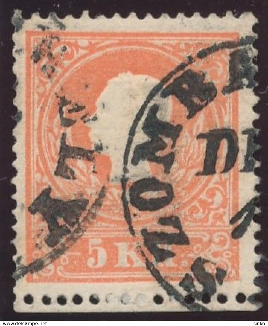 1858. Typography With Embossed Printing 5kr, SZOMBATHELY - ...-1867 Prephilately