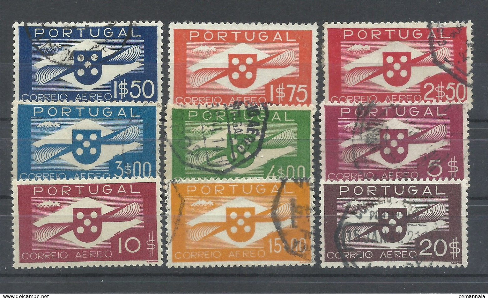 PORTUGAL  YVERT  AEREO  1/9   */0 - Used Stamps