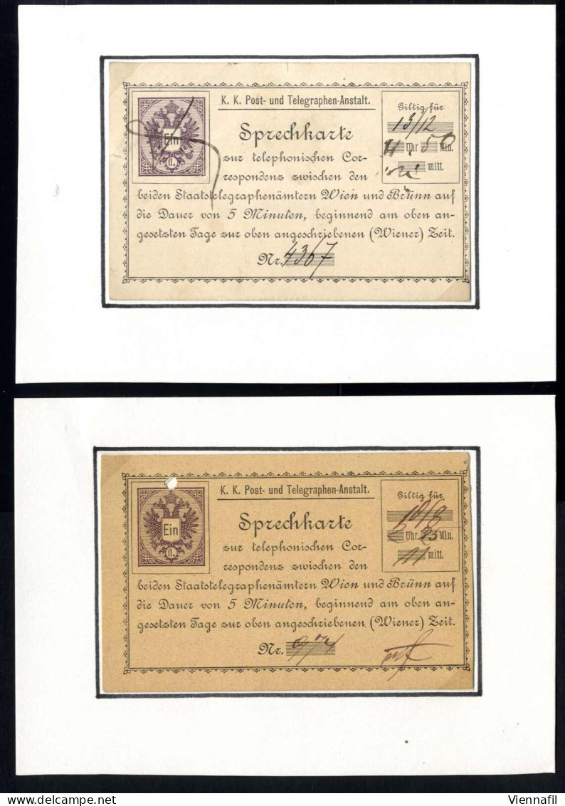 Cover 1886, Telefonkarte, 1 Fl.. Violett Je Auf Weiß Und Sämisch. Verwendet In Wien, Fe. 1,2 / 170,- - Otros & Sin Clasificación