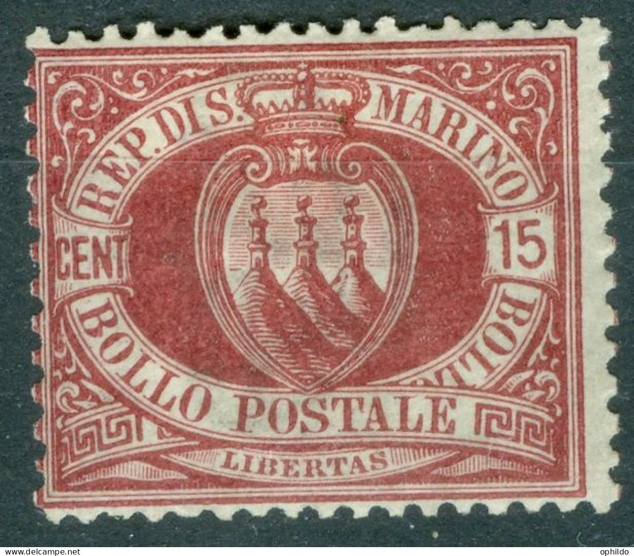 Saint Marin   Yvert  15   Ou  Michel  15  *   TB   Voir Description Et Scan       - Unused Stamps