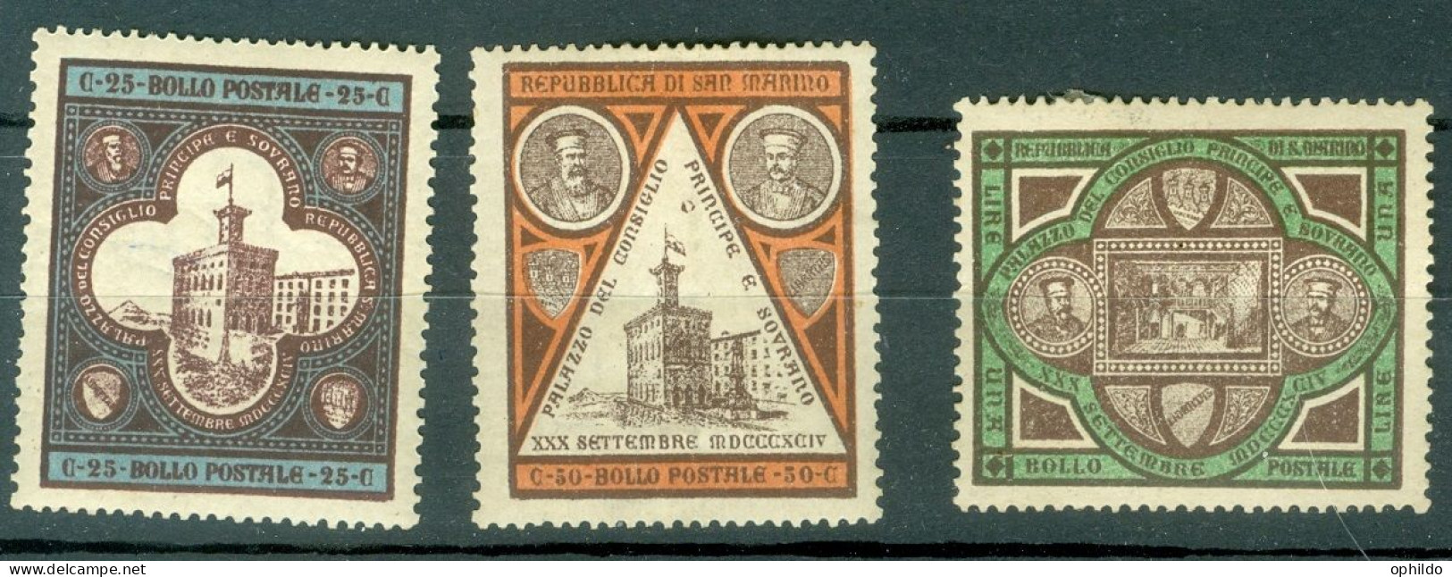 Saint Marin   Yvert  23/25   Ou  Michel  23/25  *   B/TB   Voir Description Et Scan       - Unused Stamps
