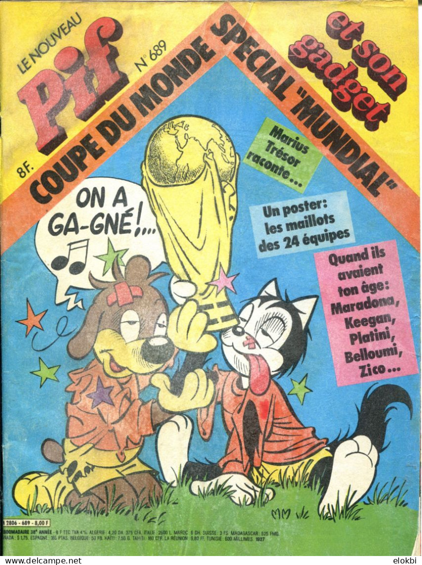 Pif Gadget N°689 - BD Bloc "Pif Et La Coupe Du Monde" -  Ayak " La Fureur Des Bighorns"  - - Pif Gadget