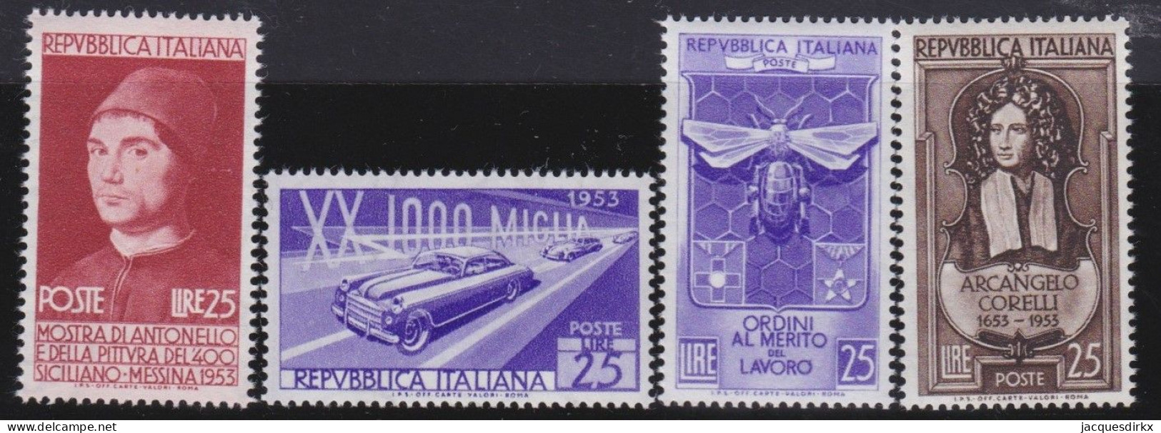 Italy   .  Y&T   .     644/647     .    **         .   MNH - 1946-60: Nieuw/plakker