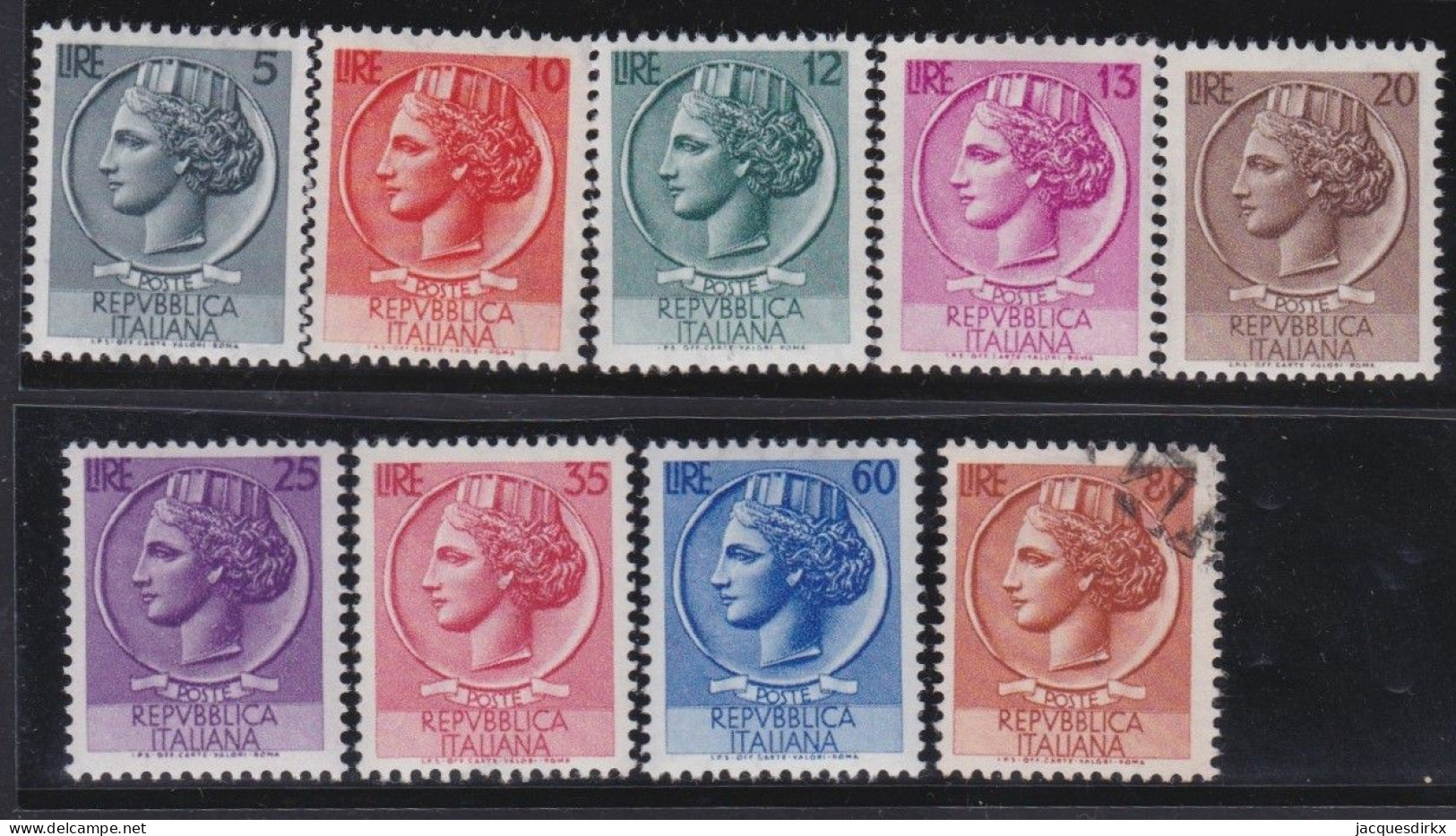 Italy   .  Y&T   .     648/653     .    **   (653: O )      .   MNH - 1946-60: Nuevos