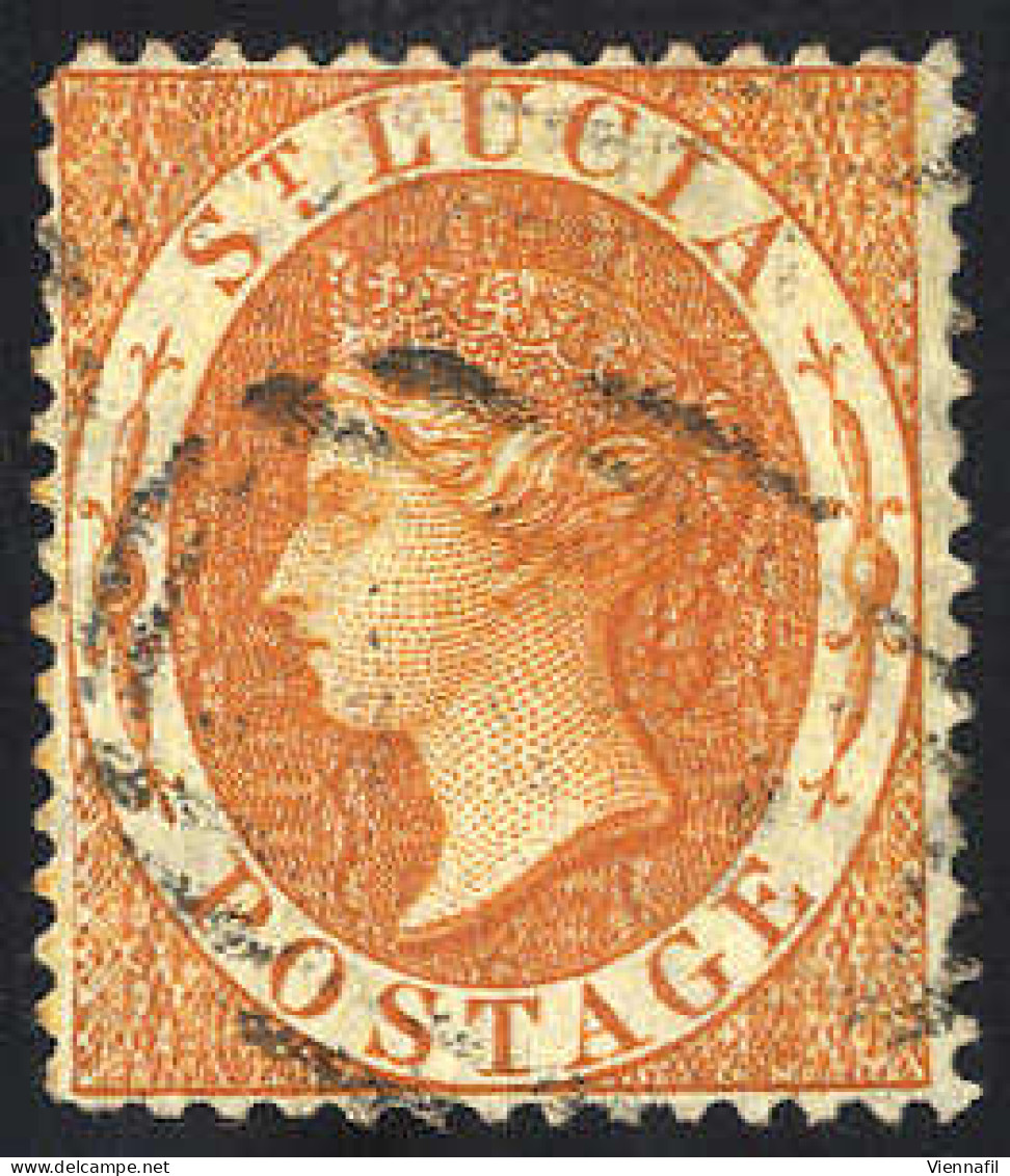 O 1863, 1 P Braunkarmin, Mi. 4a SG 5 - St.Lucia (...-1978)
