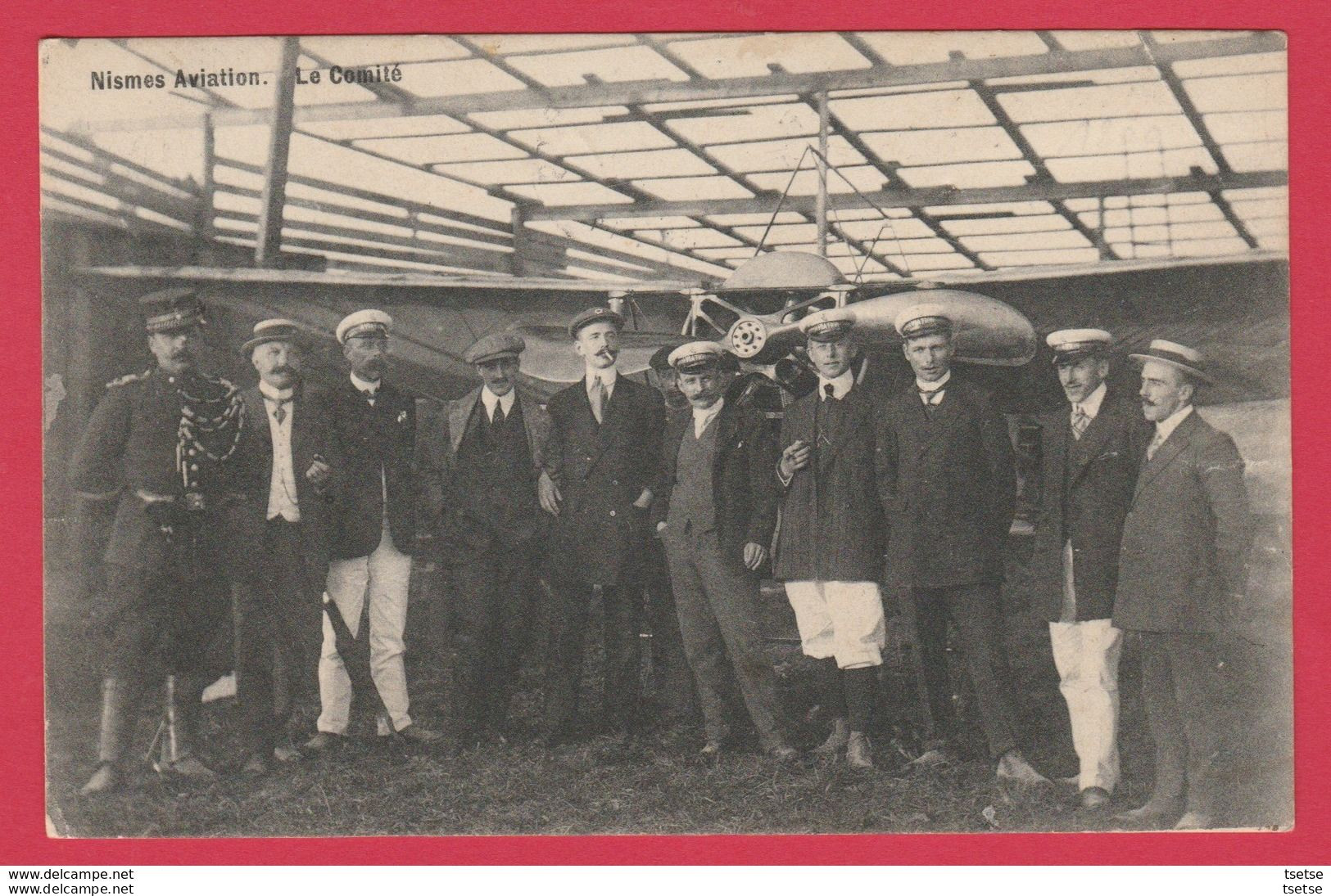 Nismes Aviation ... Top Carte ... Avion Sous Un Hangar - Le Comité  - 1911 ( Voir Verso ) - Viroinval