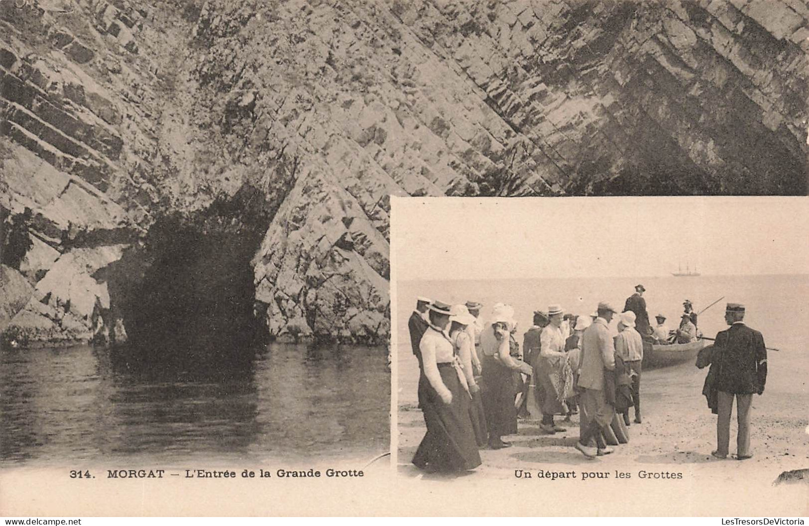 FRANCE - Morgat - Vue Sur L'entrée De La Grande Grotte -  Carte Postale Ancienne - Morgat