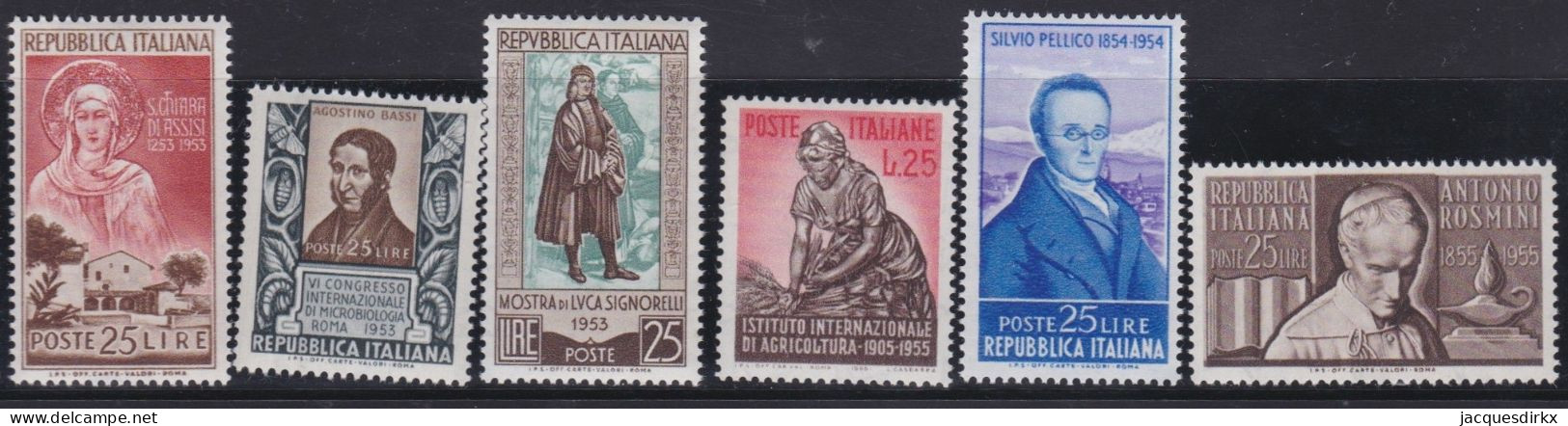 Italy   .  Y&T   .     6  Stamps     .    **         .   MNH - 1946-60: Nuevos