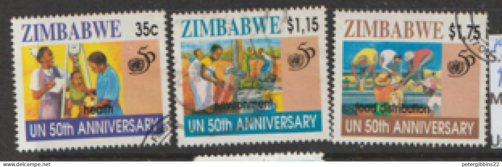 Zimbabwe  1995  SG 914-6 UN Anniversary    Fine Used - Zimbabwe (1980-...)