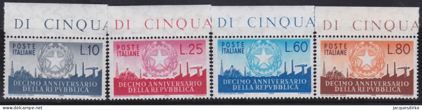 Italy   .  Y&T   .    725/728      .    **         .   MNH - 1946-60: Ungebraucht