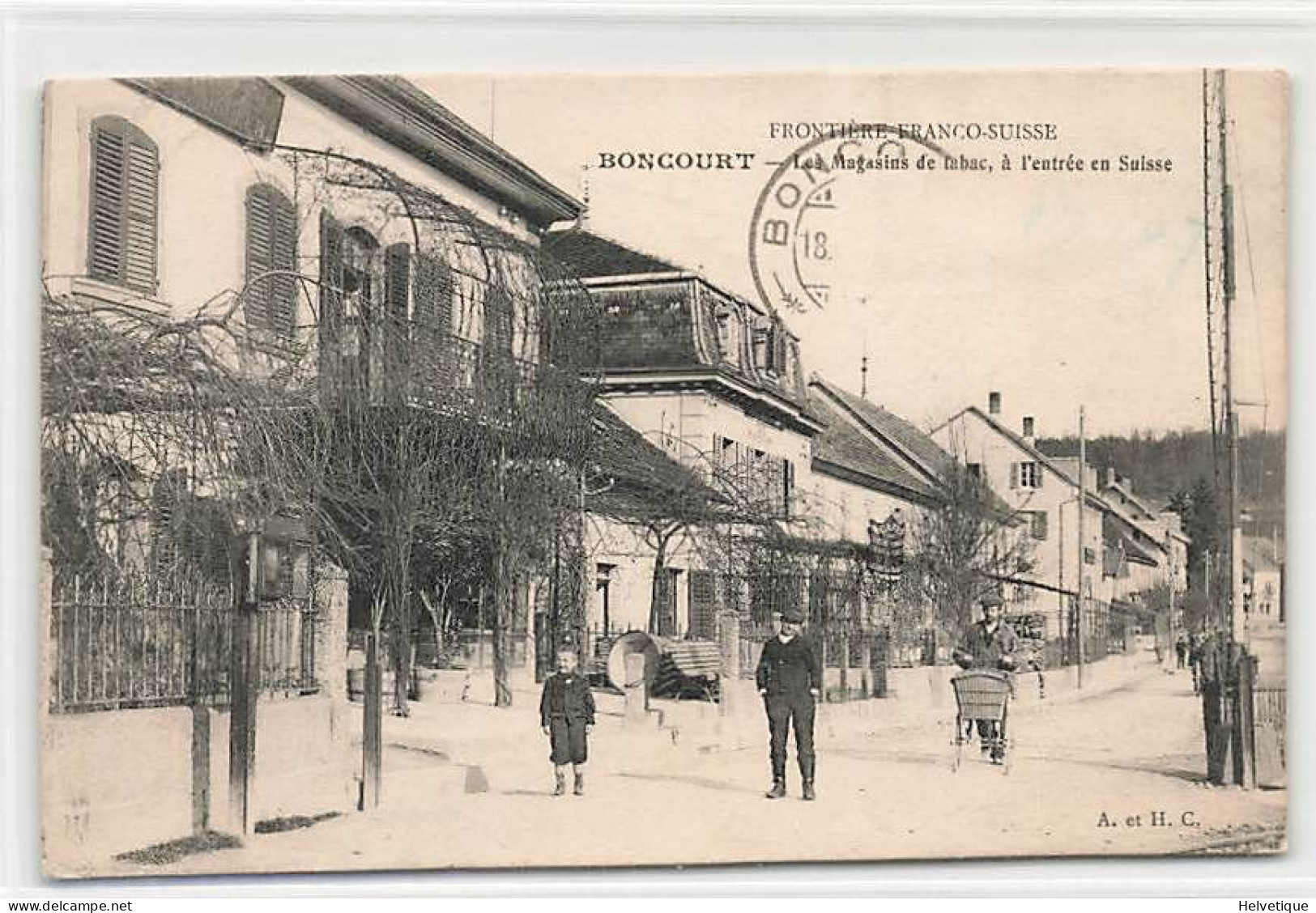 Boncourt Les Magasins De Tabac à L'entrée En Suisse Frontière Franco-Suisse 1909 - Boncourt