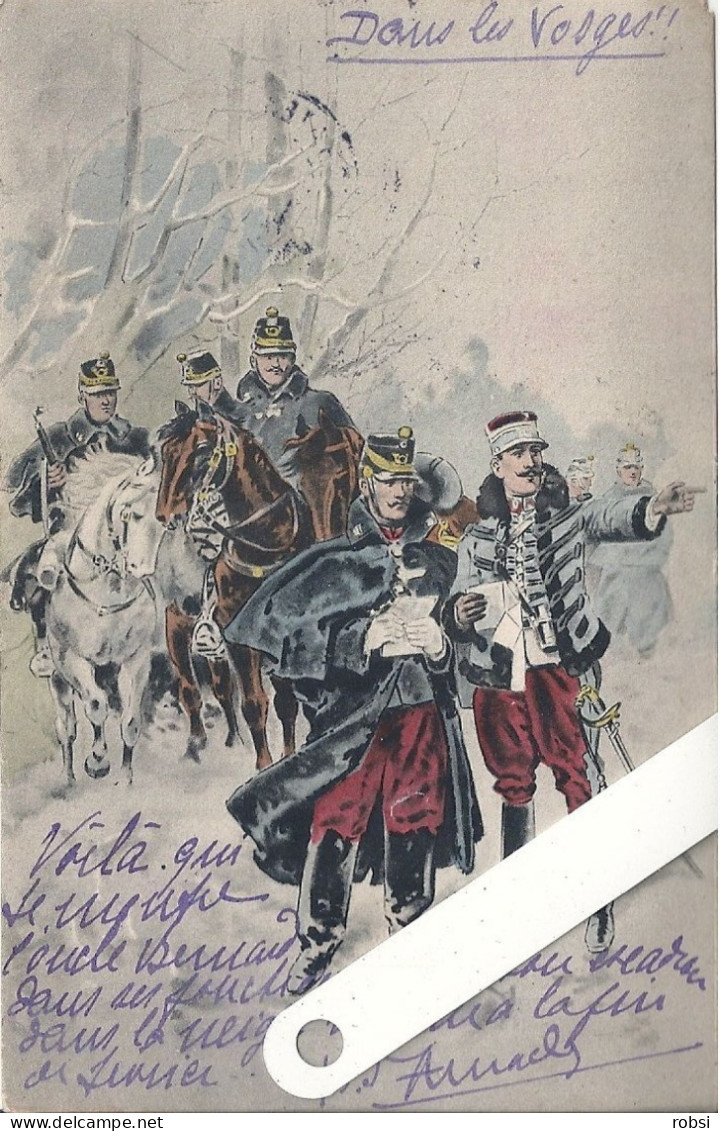 Illustrateur Kauffmann Paul, Militaria, Dans La Neige Des Vosges - Kauffmann, Paul