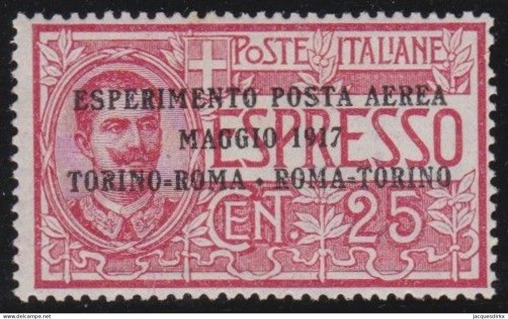 Italy   .  Y&T   .     Airmail  1   .    *  VLH       .  Mint Very Light Hinged - Poste Aérienne