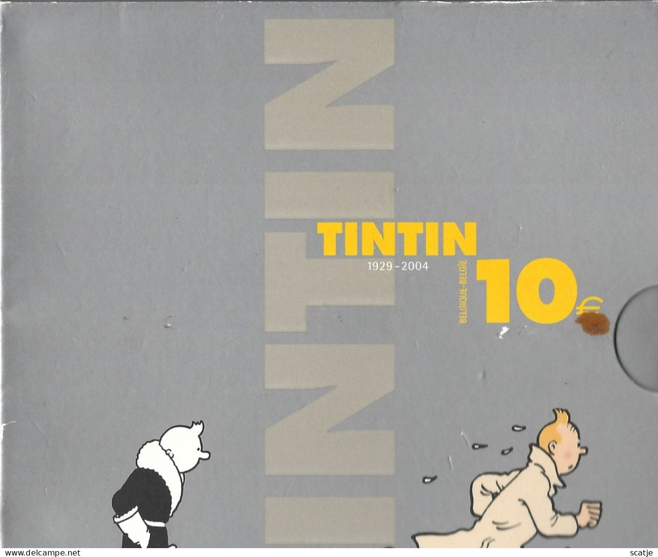 TINTIN  -  Kuifje 75 Jaar  (1929 - 2004)  -  Zilveren 10 Euro. - Belgique