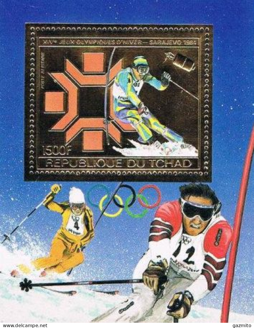 Tchad 1983, Winter Olympic Games In Sarajevo, Skiing, BF Gold - Winter 1984: Sarajevo