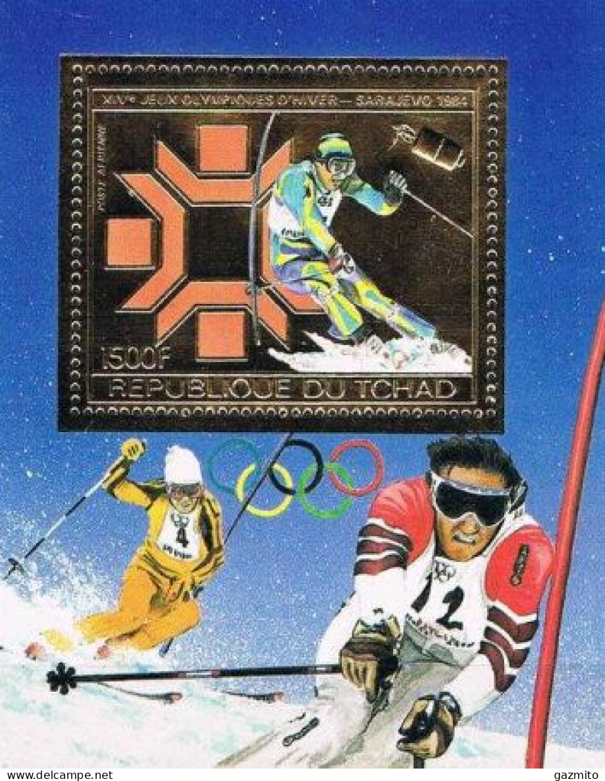 Tchad 1983, Winter Olympic Games In Sarajevo, Skiing, BF Gold - Invierno 1984: Sarajevo