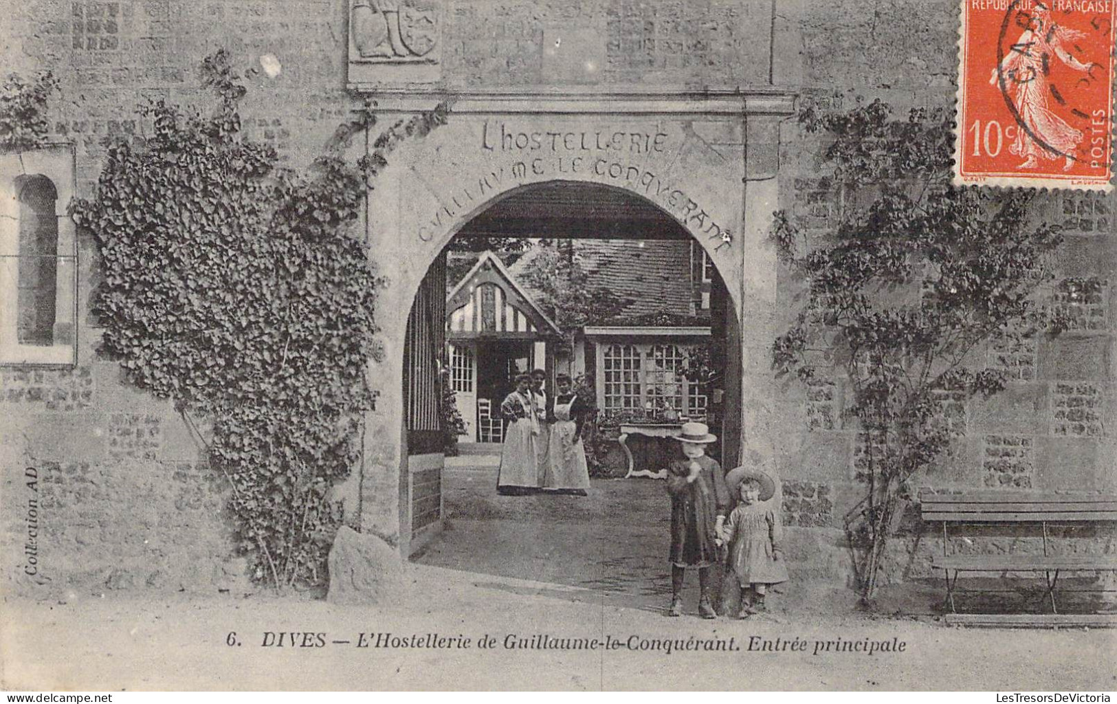 France - Dives - L'hostellerie De Guillaume Le Conquérant - Entrée Principale - Animé - Enfant - Carte Postale Ancienne - Cabourg