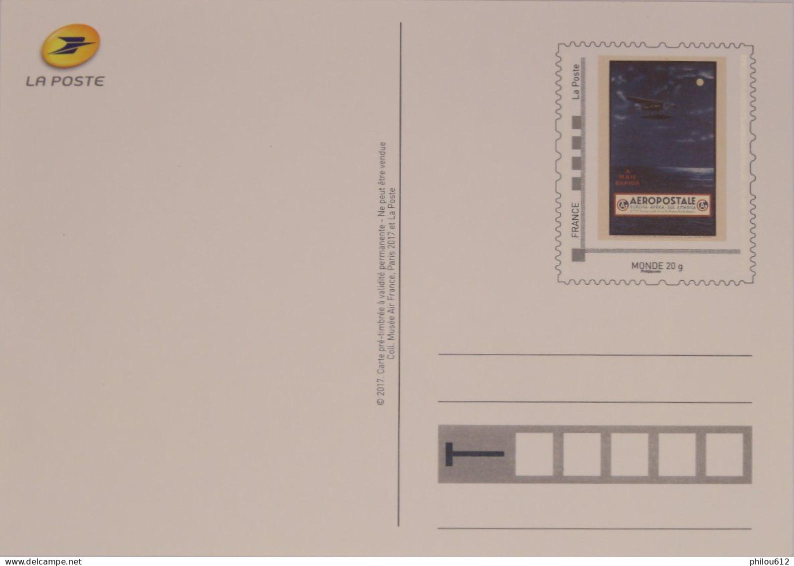 Aéropostale France 2017 - Neuf - Prêts-à-poster:Stamped On Demand & Semi-official Overprinting (1995-...)