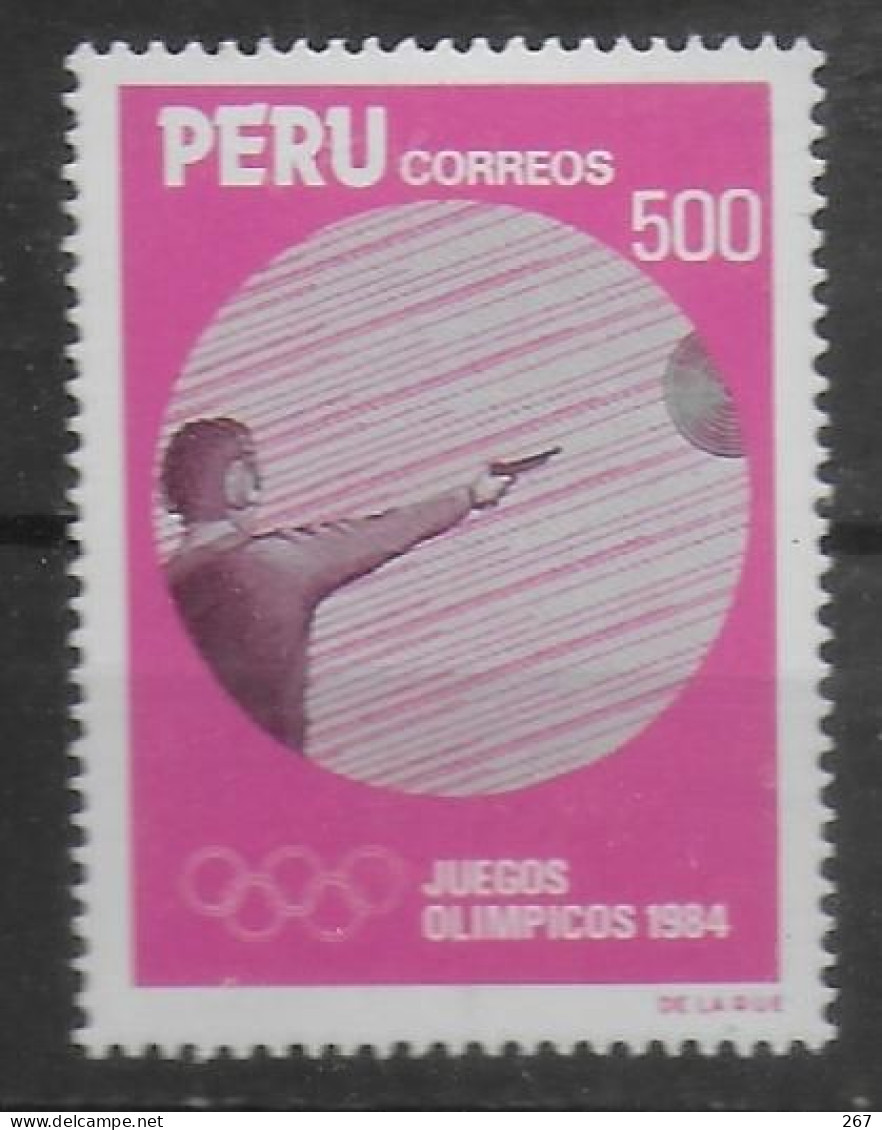 PEROU  N° 772   * *   Jo 1984  Tir - Tir (Armes)