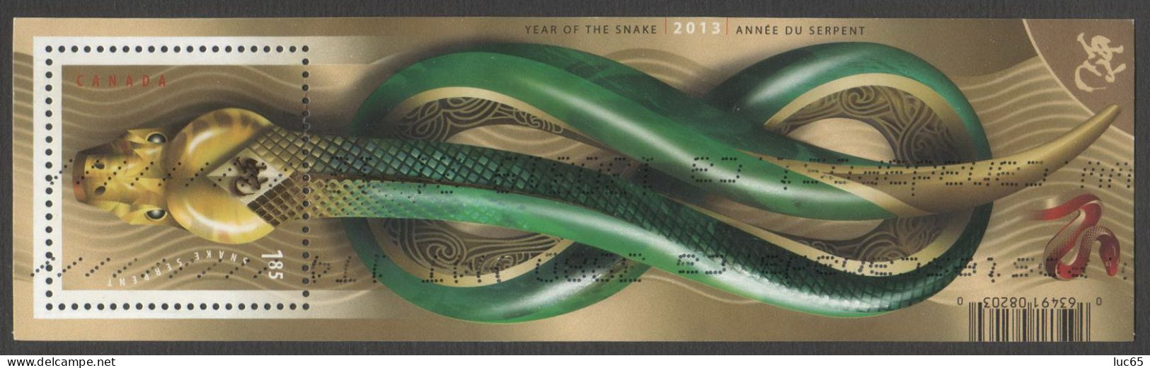 Canada 2013 Année Du Serpent - Gebruikt