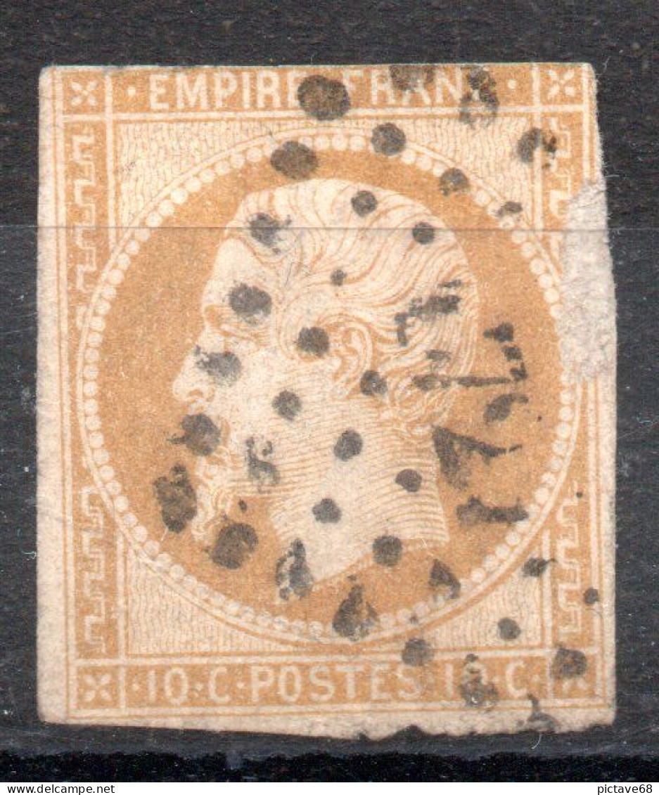 FRANCE / EMPIRE N° 13 A  10c Bistre  Type I Oblitéré - 1853-1860 Napoléon III