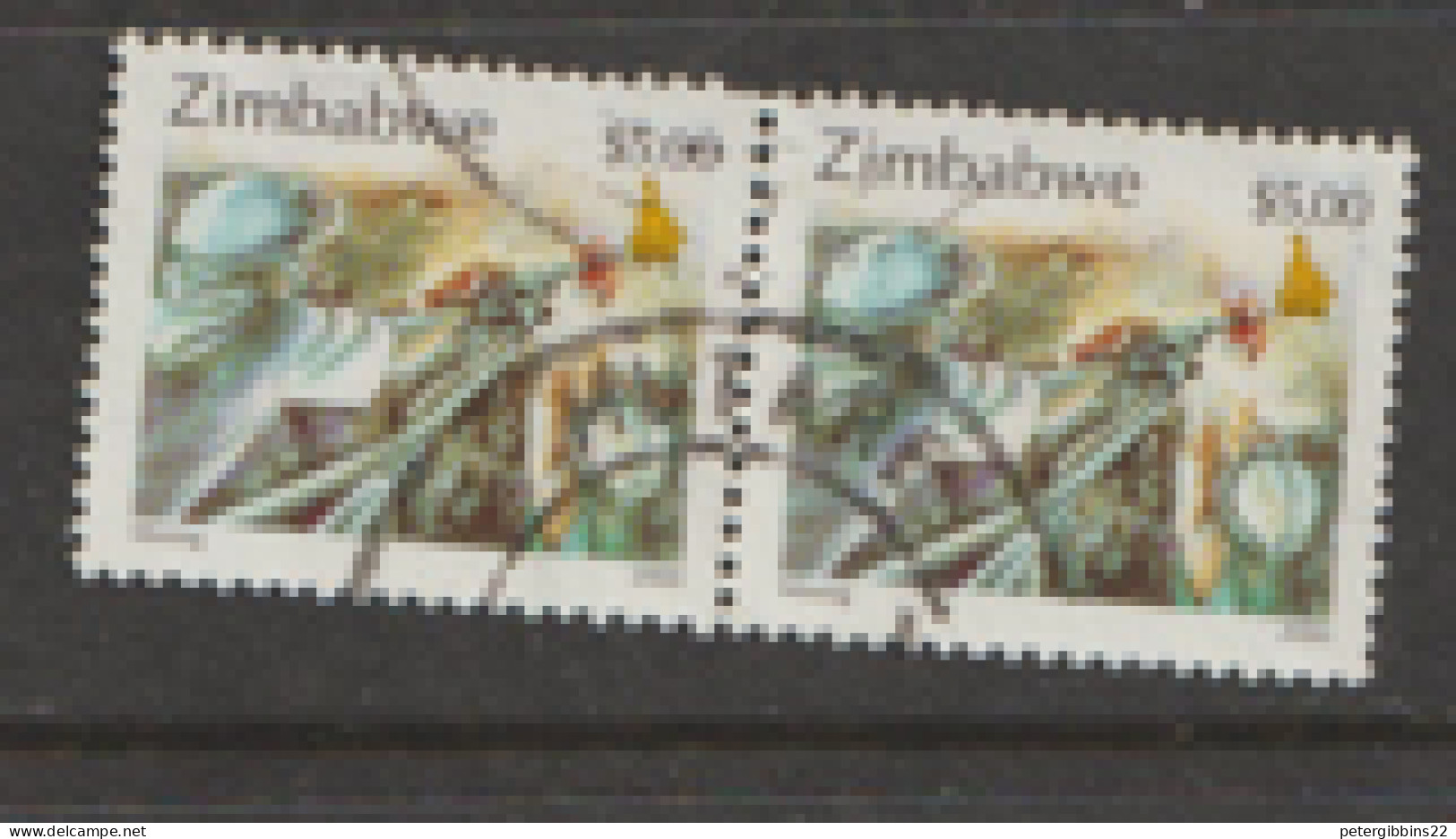 Zimbabwe  2000  SG 1014  Mining  Fine Used  Pair - Zimbabwe (1980-...)