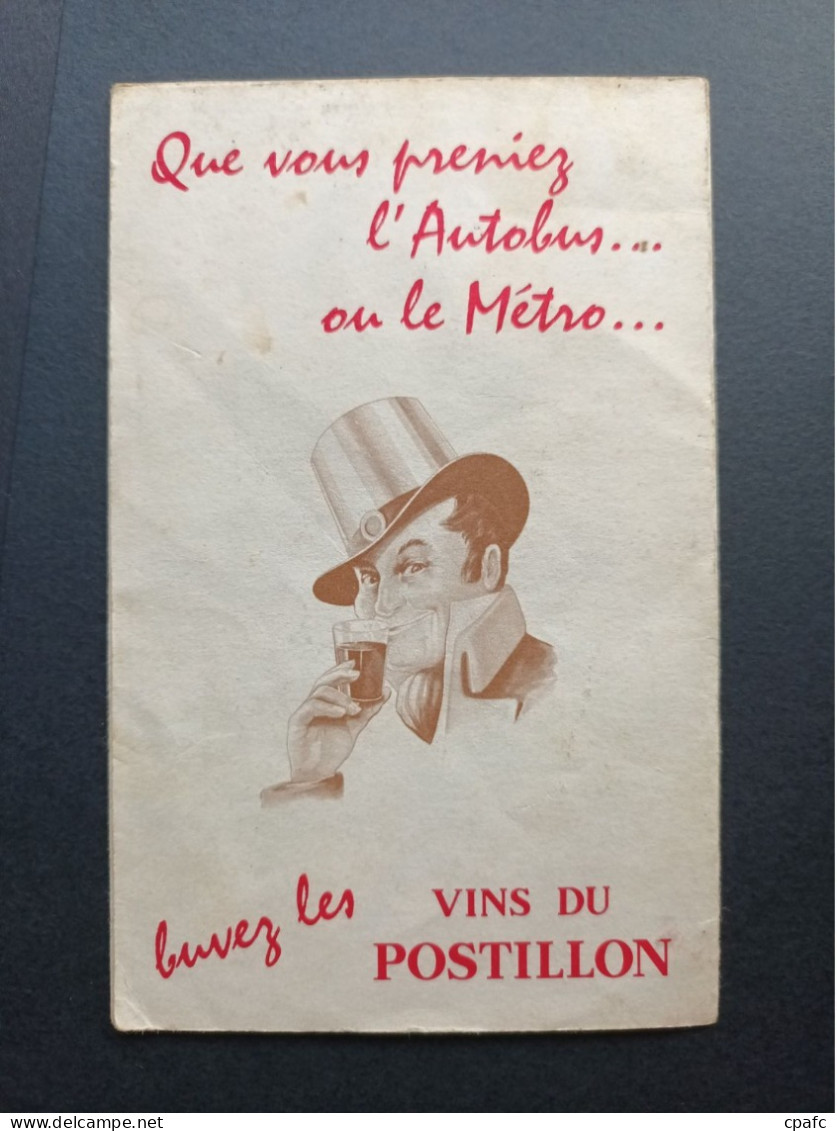 Plan De Paris Et Sa Région Par Les Autobus Et Le Métro / Illustré Par Georges Redon / Publicité Vins Postillon - Europe