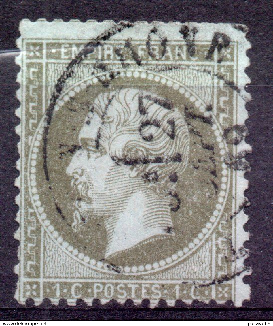 FRANCE / EMPIRE N° 19  1c Olive   Oblitéré - 1862 Napoléon III