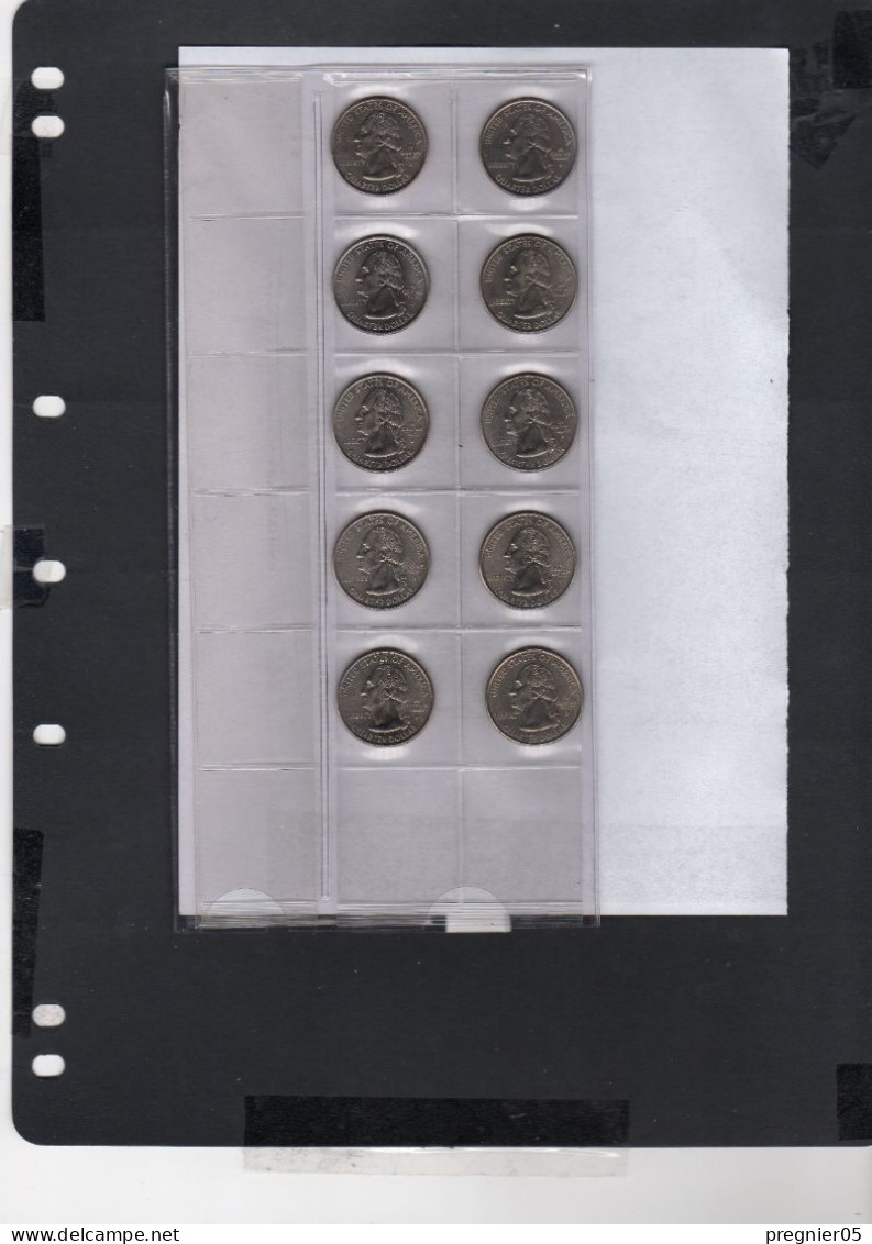 USA - Lot 10 Pièces 1/4 Dollar Série State Quarters D + P  2000 NEUF/UNC - 1999-2009: State Quarters