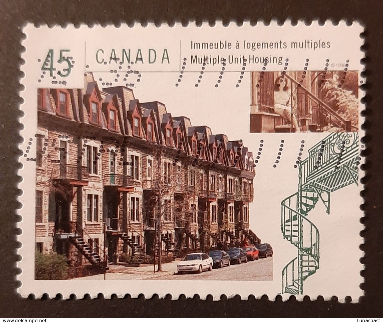 Canada 1998  USED Sc 1755e    45c  Housing In Canada, Multiple Unit - Oblitérés